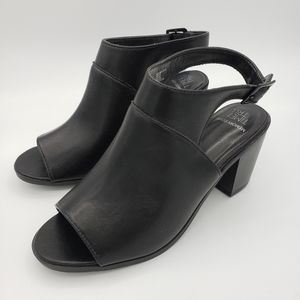 Time & Tru Peep-toe Slingback Chunky Heel Bootie